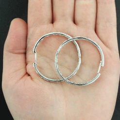 Large Hoops 14K White Gold Inside Out Diamond Hoop Earrings 3.47 -Its Hot Jewelry Shop large hoops 14k inside out diamond hoop earrings 347 p 40623back