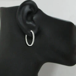 Large Hoops 14K White Gold Inside Out Diamond Hoop Earrings 3.47 -Its Hot Jewelry Shop large hoops 14k inside out diamond hoop earrings 347 p 40623bod