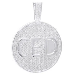 Large Iced Out Custom Diamond Medallion Pendant For Men 14K White Gold 10 Carats