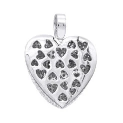 Large Pave Diamond Heart Pendant 10ct 14K White Gold 13 Large Pave Diamond Heart Pendant 10ct 14K White Gold -Its Hot Jewelry Shop large pave diamond heart pendant 10ct 14k gold backwh