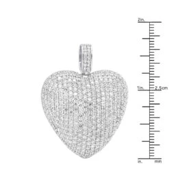 Large Pave Diamond Heart Pendant 10ct 14K White Gold 17 Large Pave Diamond Heart Pendant 10ct 14K White Gold -Its Hot Jewelry Shop large pave diamond heart pendant 10ct 14k gold rulerwh