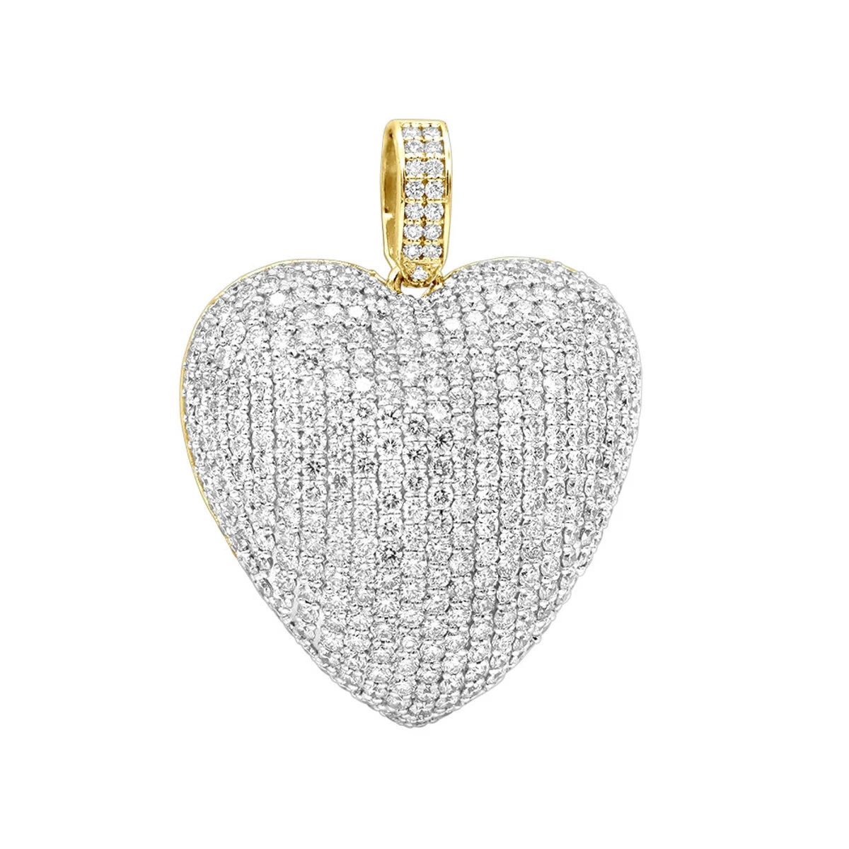Large Pave Diamond Heart Pendant 10ct 14K White Gold 4 Large Pave Diamond Heart Pendant 10ct 14K White Gold - Image 2