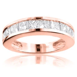 Large Princess Cut Diamond Wedding Band 2.5ct 14K White Gold -Its Hot Jewelry Shop large princess cut diamond wedding band 25ct 14k gold ro