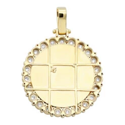 Large Round Customizable Picture Pendant 2 Carat Diamond Medallion 10K Yellow Gold -Its Hot Jewelry Shop large round customizable picture pendant 2 carat diamond medallion 10k gold 870105 backye