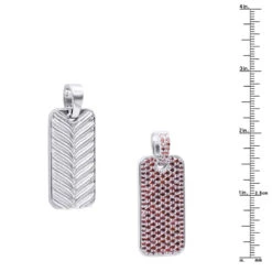 Customizable Red Diamonds Or Rubies Dog Tag Pendant 14K White Gold 2in Large -Its Hot Jewelry Shop large solid 14k gold red diamonds or rubies dog tag pendant 75ct 000040 r ruler white