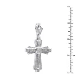 Large Sterling Silver Men's Diamond Cross Pendant 1.14ct -Its Hot Jewelry Shop large sterling silver mens diamond cross pendant 114ct rulerwh