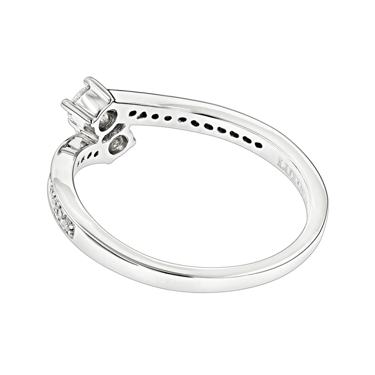 Love And Friendship 14K White Gold 2 Stone Diamond Ladies Ring By Luxurman 0.35ct 6 Love And Friendship 14K White Gold 2 Stone Diamond Ladies Ring By Luxurman 0.35ct - Image 4