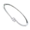 Love And Friendship Women's Diamond Bangle Bracelet 14K White Gold 1.1ct Luxurman