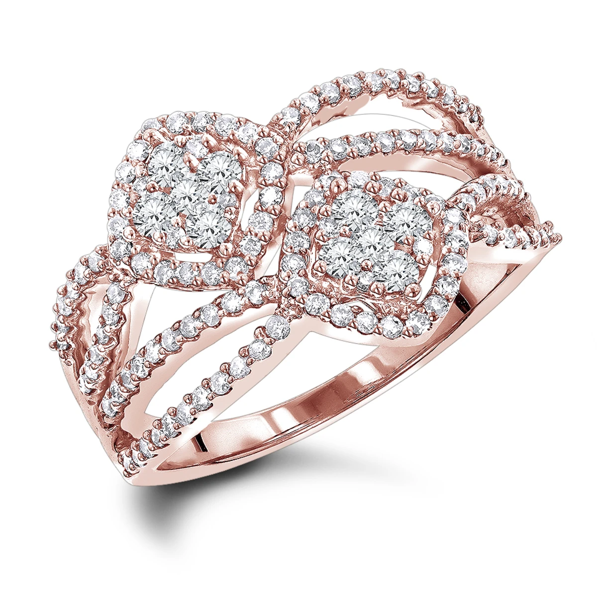 Luxurman Love & Friendship Diamond Right Hand Ring For Women 14K White Gold 5 Luxurman Love & Friendship Diamond Right Hand Ring For Women 14K White Gold - Image 3