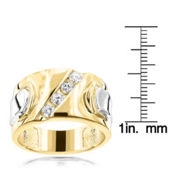 Luccello Brand 18K Yellow Gold Men's Designer Diamond Ring G VS 0.5ct -Its Hot Jewelry Shop luccello brand 18k gold mens designer diamond ring 050 p 6682 rulerye
