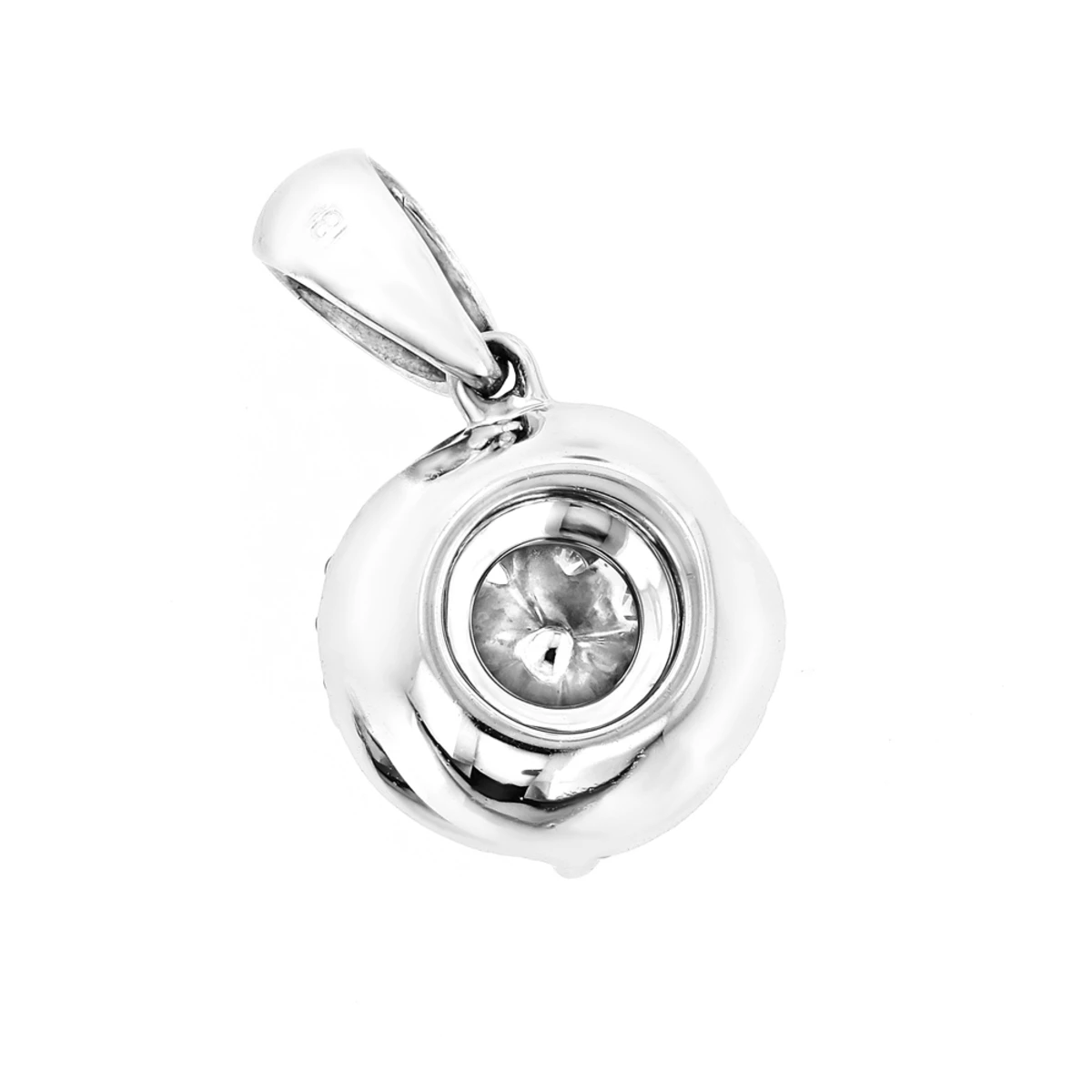 Luccello Designer Diamond Circle Pendant 0.42ct 18K White Gold 6 Luccello Designer Diamond Circle Pendant 0.42ct 18K White Gold - Image 4