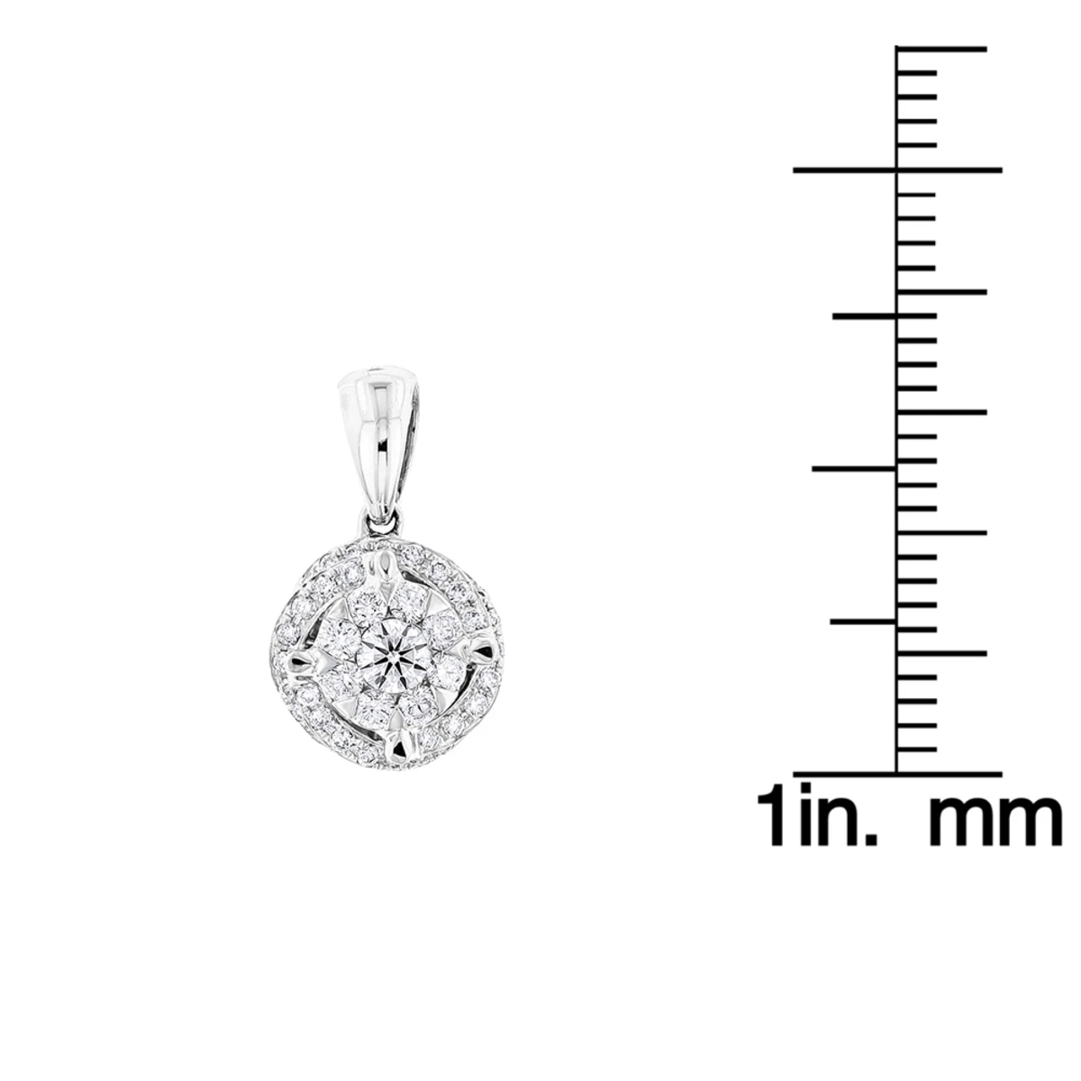 Luccello Designer Diamond Circle Pendant 0.42ct 18K White Gold 8 Luccello Designer Diamond Circle Pendant 0.42ct 18K White Gold - Image 6