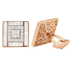Luccello Designer 14K White Gold & Diamond Cufflinks For Men Gold Cuff Links 7.47ct -Its Hot Jewelry Shop luccello designer gold cuff links with diamonds 747ct 14k p 48168 rose