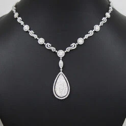 Ladies 18K Rose Gold Luccello Designer Diamond Drop Necklace 18.40ct -Its Hot Jewelry Shop luccello designer jewelry ladies diamond drop necklace 1840ct 18k 3