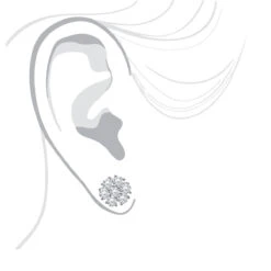 Luxurman 1 1/2ct Diamond Flower Cluster Earrings Studs 14K White Gold -Its Hot Jewelry Shop luxurman 1 12ct diamond flower cluster earrings studs in 14k gold bodwh