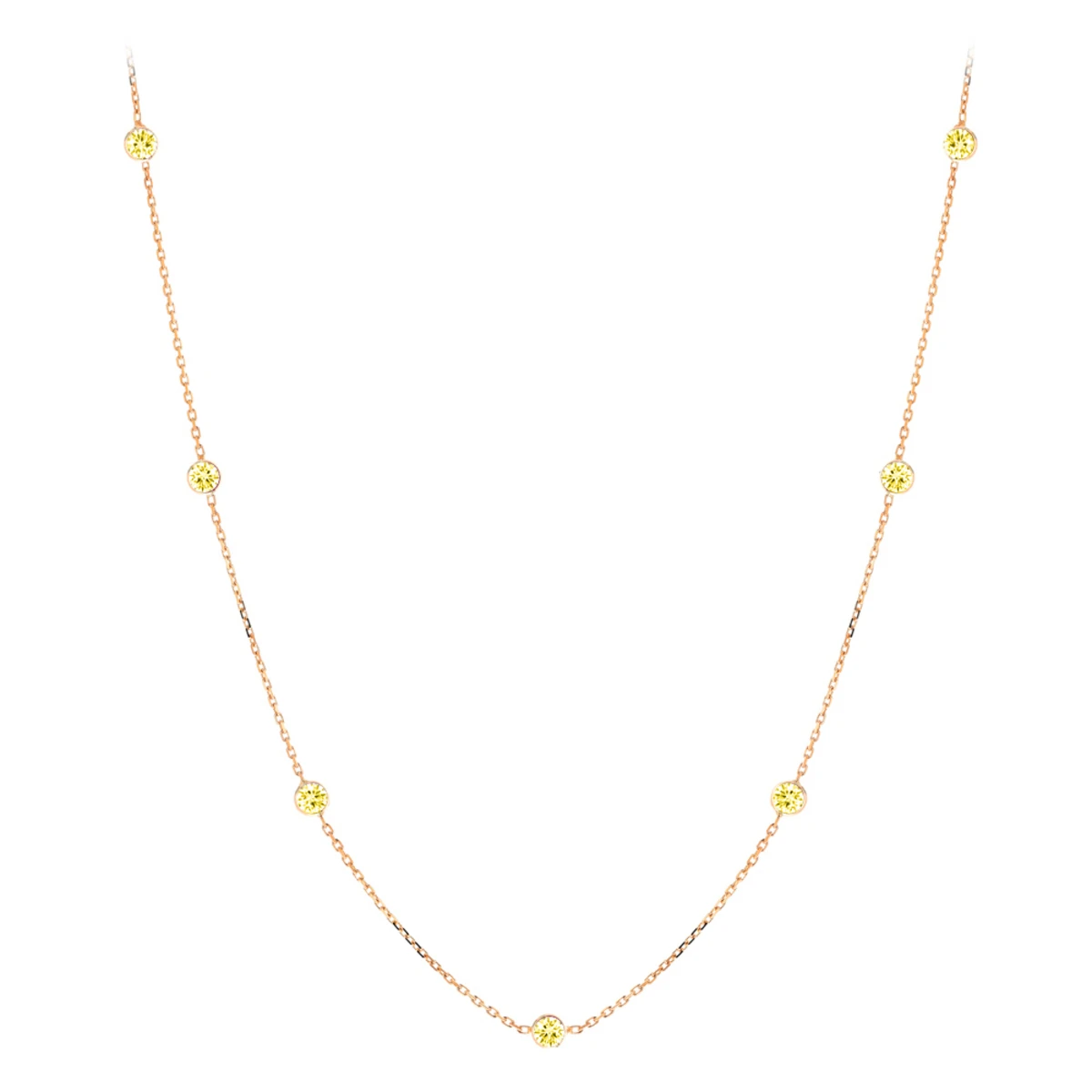 Luxurman 14K Yellow Gold Chain Necklace With Yellow Diamonds By The Yard 0.7ct 5 Luxurman 14K Yellow Gold Chain Necklace With Yellow Diamonds By The Yard 0.7ct - Image 3