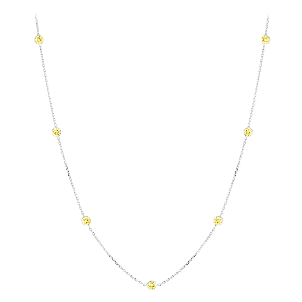 Luxurman 14K Yellow Gold Chain Necklace With Yellow Diamonds By The Yard 0.7ct 4 Luxurman 14K Yellow Gold Chain Necklace With Yellow Diamonds By The Yard 0.7ct - Image 2