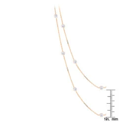 Luxurman 14K Rose Gold Chain With Diamonds By The Yard Necklace 1.5ct -Its Hot Jewelry Shop luxurman 14k gold chain with diamonds by the yard 15ct rulerro