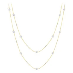 Luxurman 14K Rose Gold Chain With Diamonds By The Yard Necklace 1.5ct -Its Hot Jewelry Shop luxurman 14k gold chain with diamonds by the yard 15ct ye