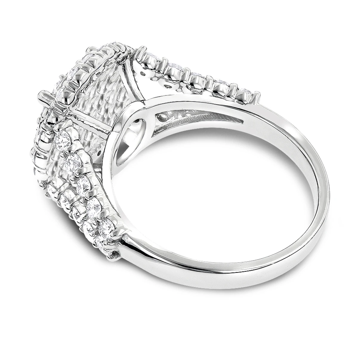 Luxurman 14K White Gold Diamond Engagement Ring 2ct Princess Cut Round Diamonds 6 Luxurman 14K White Gold Diamond Engagement Ring 2ct Princess Cut Round Diamonds - Image 4