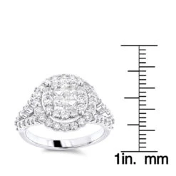 Luxurman 14K White Gold Diamond Engagement Ring 2ct Princess Cut Round Diamonds 13 Luxurman 14K White Gold Diamond Engagement Ring 2ct Princess Cut Round Diamonds -Its Hot Jewelry Shop luxurman 14k gold diamond engagement ring 2ct princess cut round diamonds rulerwh