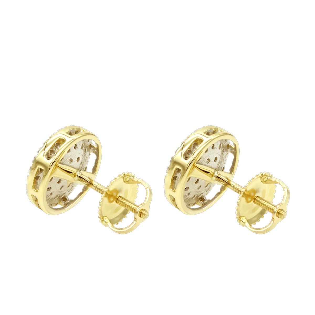 Luxurman 14K Yellow Gold Pave Round Diamond Cluster Earrings Studs 1/2 Carat 6 Luxurman 14K Yellow Gold Pave Round Diamond Cluster Earrings Studs 1/2 Carat - Image 4