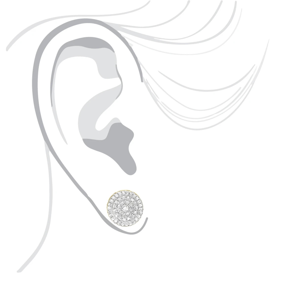 Luxurman 14K Yellow Gold Pave Round Diamond Cluster Earrings Studs 1/2 Carat 7 Luxurman 14K Yellow Gold Pave Round Diamond Cluster Earrings Studs 1/2 Carat - Image 5