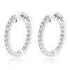 Luxurman 14K White Gold Two Carat Inside Out Diamond Hoop Earrings For Women 1 Luxurman 14K White Gold Two Carat Inside Out Diamond Hoop Earrings For Women -Its Hot Jewelry Shop luxurman 14k gold two carat inside out diamond hoop earrings for women mainwh
