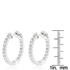 Luxurman 14K White Gold Two Carat Inside Out Diamond Hoop Earrings For Women 13 Luxurman 14K White Gold Two Carat Inside Out Diamond Hoop Earrings For Women -Its Hot Jewelry Shop luxurman 14k gold two carat inside out diamond hoop earrings for women rulerwh