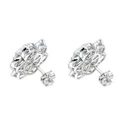 LUXURMAN 14K White Gold Unique Flower Ladies Diamond Cluster Stud Earrings 2.2ct -Its Hot Jewelry Shop luxurman 14k gold unique flower ladies diamond cluster stud earrings 22ct backwh