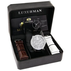 Luxurman 3ct Men's Diamond Watch -Its Hot Jewelry Shop luxurman 2ct mens diamond watch p 44052box