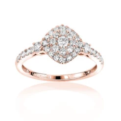 Luxurman Affordable Diamond Cluster Engagement Ring 14K White Gold For Ladies -Its Hot Jewelry Shop luxurman affordable diamond cluster rings ladies engagement ring 14k gold ro