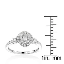 Luxurman Affordable Diamond Cluster Engagement Ring 14K White Gold For Ladies -Its Hot Jewelry Shop luxurman affordable diamond cluster rings ladies engagement ring 14k gold rulerwh