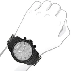 Luxurman Black Diamond Watch 2.25ct Men's -Its Hot Jewelry Shop luxurman black diamond watch 225ct mens p 44422bod