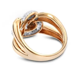 Luxurman Cocktail Love Knot Cuban Link Diamond Ring For Women 1/2ct -Its Hot Jewelry Shop luxurman cocktail rings love knot cuban link diamond ring for women 12ct backro