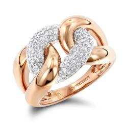 Luxurman Cocktail Love Knot Cuban Link Diamond Ring For Women 1/2ct