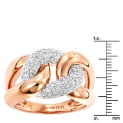 Luxurman Cocktail Love Knot Cuban Link Diamond Ring For Women 1/2ct -Its Hot Jewelry Shop luxurman cocktail rings love knot cuban link diamond ring for women 12ct rulerro
