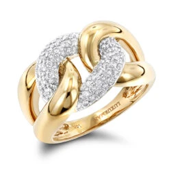 Luxurman Cocktail Love Knot Cuban Link Diamond Ring For Women 1/2ct -Its Hot Jewelry Shop luxurman cocktail rings love knot cuban link diamond ring for women 12ct ye