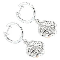 Luxurman Designer Flower Cluster Diamond Earrings For Women 2.4ct 14K White Gold 11 Luxurman Designer Flower Cluster Diamond Earrings For Women 2.4ct 14K White Gold -Its Hot Jewelry Shop luxurman designer flower cluster diamond earrings for women 24ct 14k gold backwh