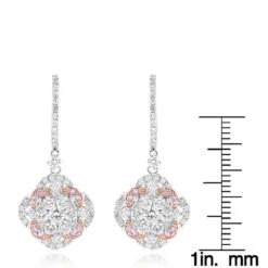 Luxurman Designer Flower Cluster Diamond Earrings For Women 2.4ct 14K White Gold 13 Luxurman Designer Flower Cluster Diamond Earrings For Women 2.4ct 14K White Gold -Its Hot Jewelry Shop luxurman designer flower cluster diamond earrings for women 24ct 14k gold rulerwh