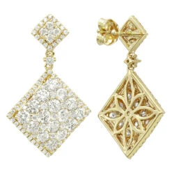 Luxurman Designer Square Diamond Drop Earrings For Women 4 Carat 14K Rose Gold 10 Luxurman Designer Square Diamond Drop Earrings For Women 4 Carat 14K Rose Gold -Its Hot Jewelry Shop luxurman designer square diamond drop earrings for women 4 carat 14k gold ye