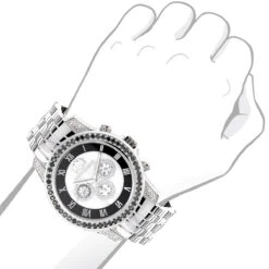 Luxurman Designer Unique Men's White & Black Diamond Watch 3.25ct -Its Hot Jewelry Shop luxurman designer watches unique mens white black diamond watch 325ct 3