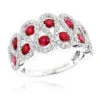 Luxurman Diamonds And Ruby Ladies Cocktail Ring 14K White Gold 1ct -Its Hot Jewelry Shop luxurman diamonds and ruby ladies cocktail ring in 14k gold 1ct mainwh
