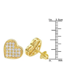 Luxurman Heart Shaped Diamond Earrings For Women 14K Yellow Gold Studs 0.76ct -Its Hot Jewelry Shop luxurman heart shaped diamond earrings for women 14k gold studs 076ct rulerye