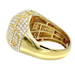 Luxurman 14K Yellow Gold Statement Men's Diamond Ring 3.5ct -Its Hot Jewelry Shop luxurman jewelry 14k gold statement mens diamond ring 3 5ct backye