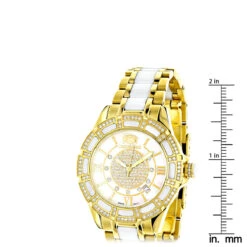 Luxurman Ladies Diamond Ceramic Watch 1.25ct White MOP Galaxy Yellow Gold -Its Hot Jewelry Shop luxurman ladies diamond ceramic watch 125ct white mop galaxy yellow ruler