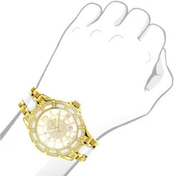 Luxurman Ladies Diamond Ceramic Watch 1.25ct White MOP Galaxy Yellow Gold -Its Hot Jewelry Shop luxurman ladies diamond ceramic watch 125ct white mop galaxy yellowbod