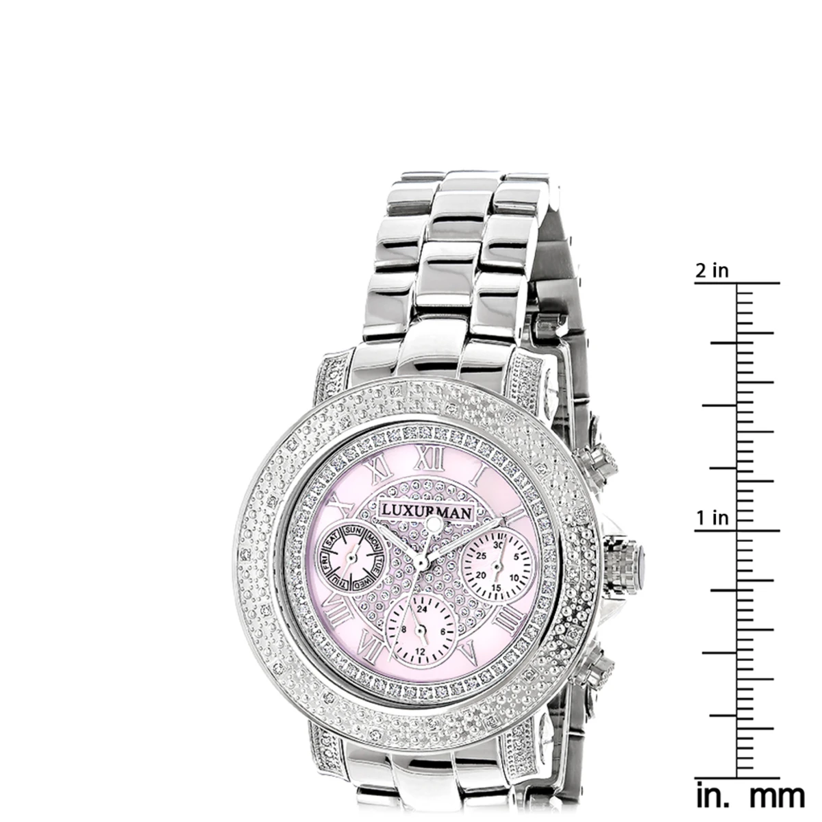 Luxurman Ladies Diamond Watch 0.3ct Pink MOP Oversized Women's Watch 7 Luxurman Ladies Diamond Watch 0.3ct Pink MOP Oversized Women's Watch - Image 5