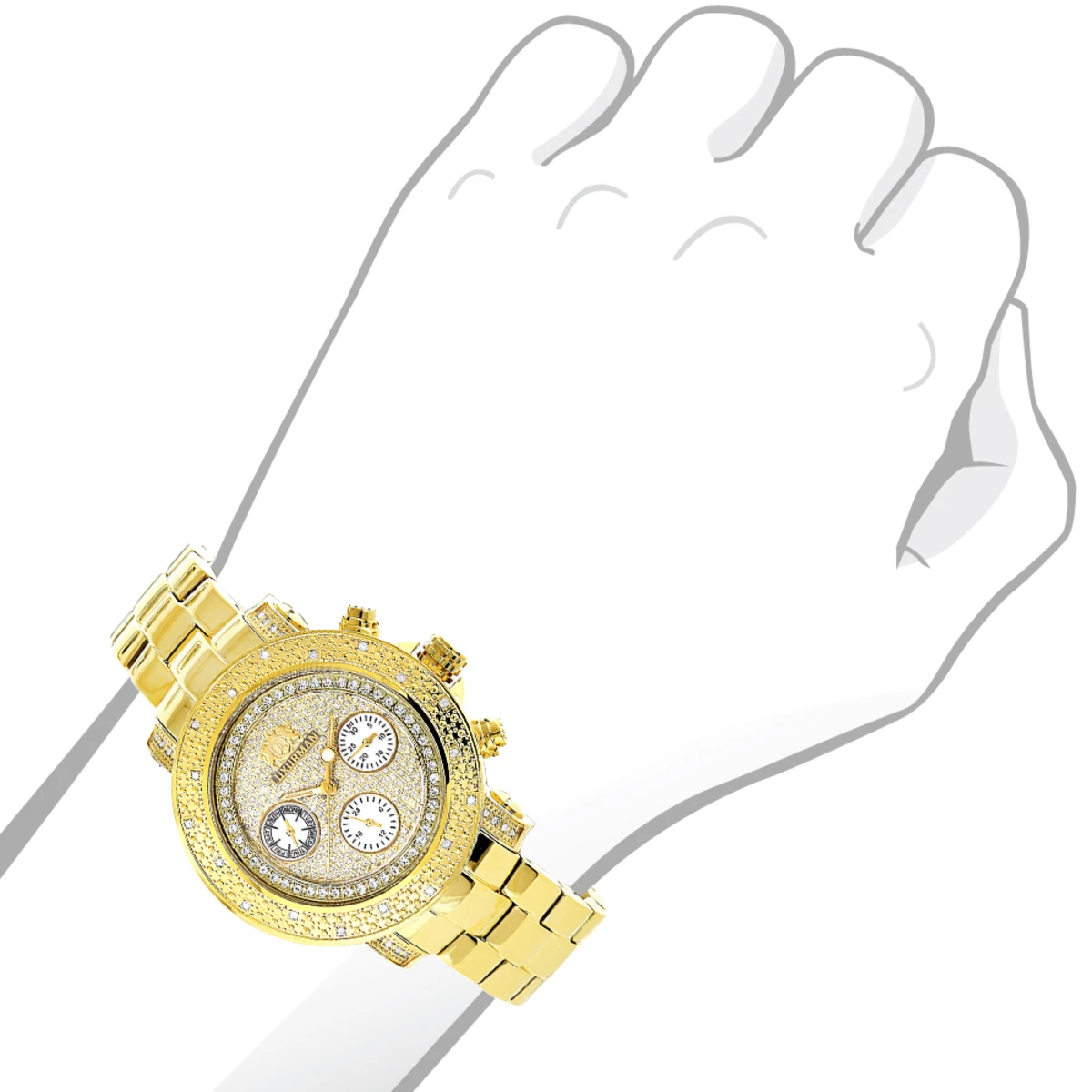 Luxurman Ladies Diamond Watch 0.3ct Yellow Gold Plated 5 Luxurman Ladies Diamond Watch 0.3ct Yellow Gold Plated - Image 3