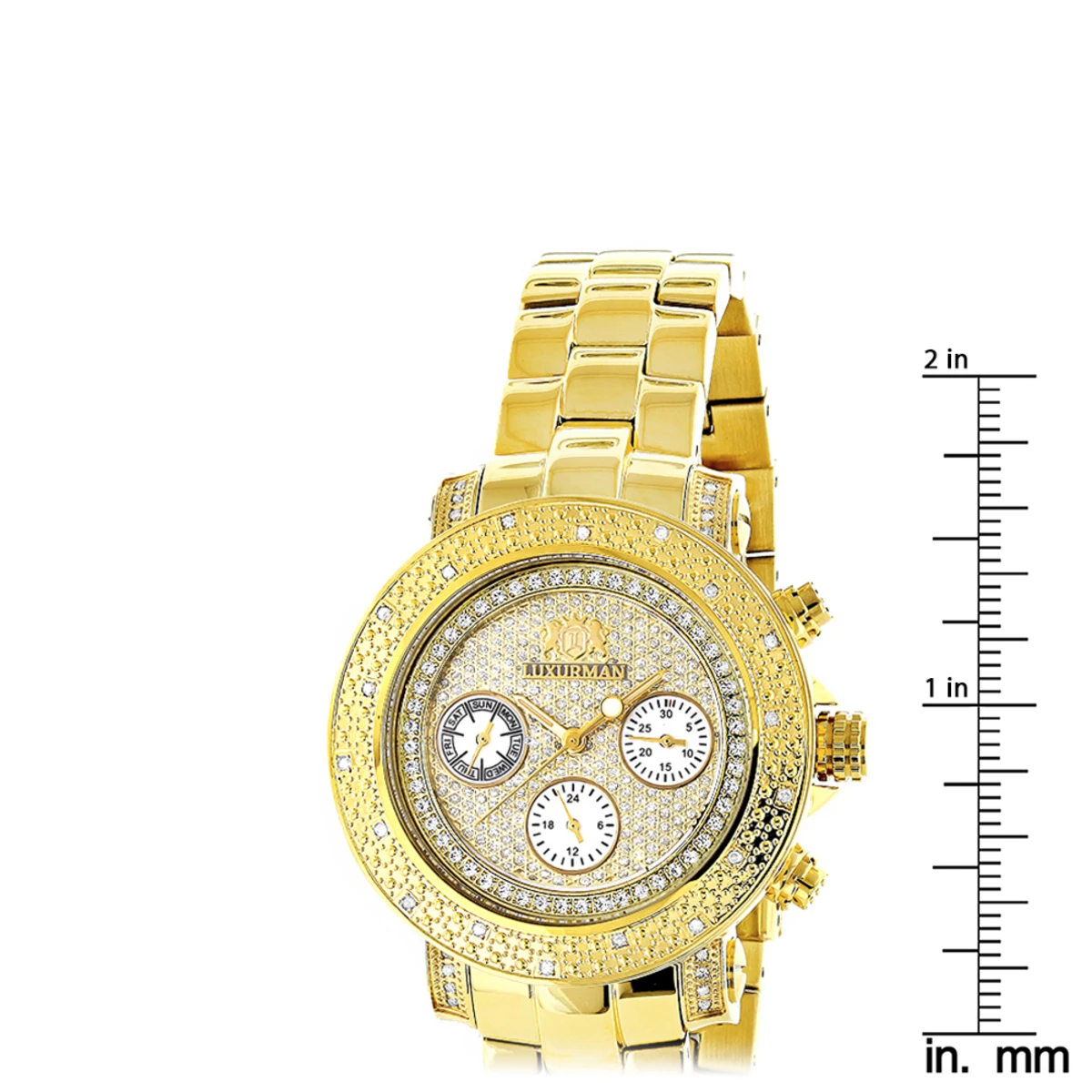 Luxurman Ladies Diamond Watch 0.3ct Yellow Gold Plated 7 Luxurman Ladies Diamond Watch 0.3ct Yellow Gold Plated - Image 5